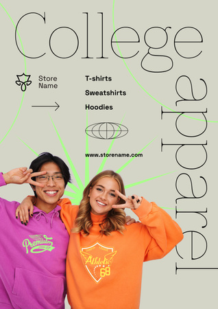 Template di design College Apparel and Merchandise Poster