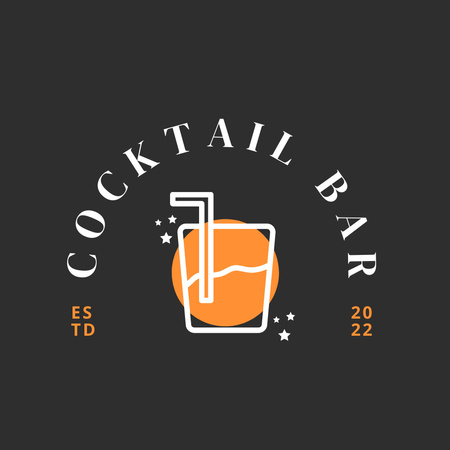 cocktail bar logo design Logo Tasarım Şablonu