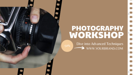 Úžasný fotografický workshop s technikami a slevou Full HD video Šablona návrhu