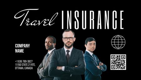 Travel Insurance Offer Business Card US – шаблон для дизайну
