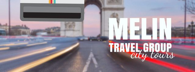 Modèle de visuel Tour Invitation with Paris Arc de Triomphe - Facebook Video cover