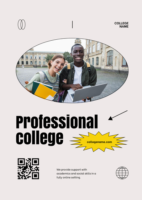 Information Release For College Apply Procedure Poster Tasarım Şablonu