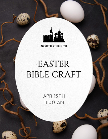 Easter Bible Craft Announcement Flyer 8.5x11inデザインテンプレート