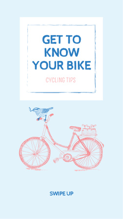 Designvorlage sonderangebot mit süßem rosa fahrrad für Instagram Story