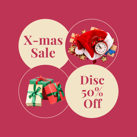 Xmas Sale Announcement with Discount Offer Instagram Design Template