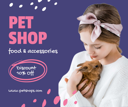 Plantilla de diseño de Pet Shop Discount Facebook 