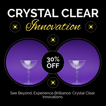 Brilliant Glassware At Discounted Rates Offer Instagram Design Template