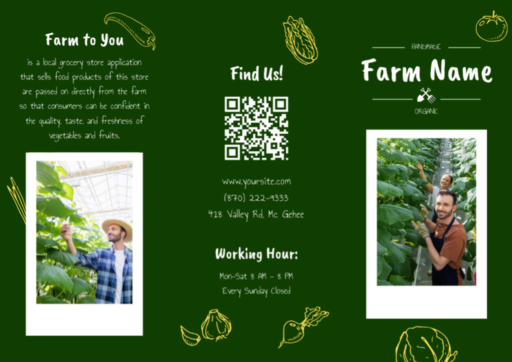 Template di design Fresh And Healthy Food From Farmer Brochure