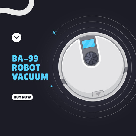 Designvorlage Kaufangebot eines modernen Modell-Roboter-Staubsaugers für Instagram