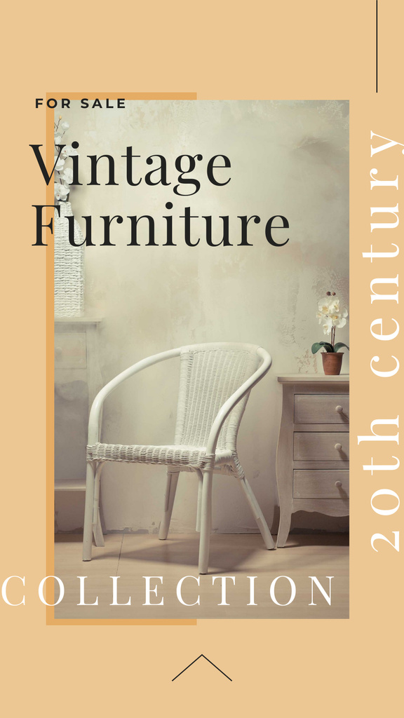 Vintage Furniture Offer with Stylish Chair Instagram Story Πρότυπο σχεδίασης