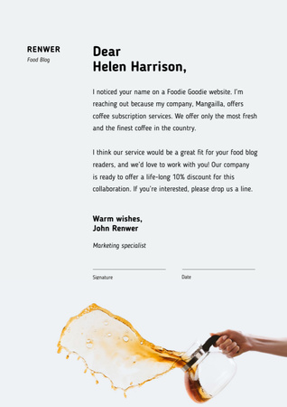 Coffee subscription services offer Letterhead – шаблон для дизайну