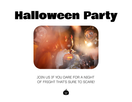 Holiday Costumes And Halloween's Party Announcement Flyer 8.5x11in Horizontal Design Template