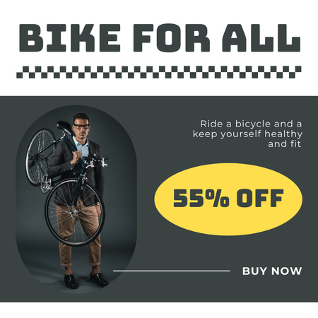 Plantilla de diseño de Descuento en bicicletas para todos Instagram 