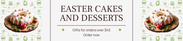Easter Offer of Holiday Cakes and Desserts Ebay Store Billboard Modelo de Design