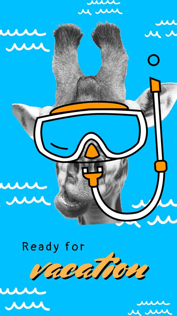 Designvorlage Funny Giraffe About Vacation Ads für Instagram Story