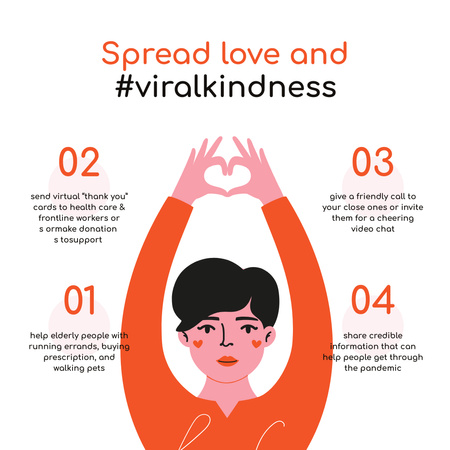 #ViralKindness Karantina Sırasında Yardım Teklifi Instagram Tasarım Şablonu