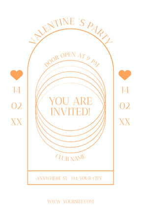 Valentine's Day Party Announcement on White Invitation 4.6x7.2in Design Template