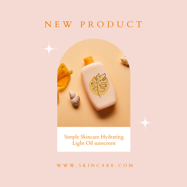Skincare Offer with New Sunscreen on Beige Instagram Design Template