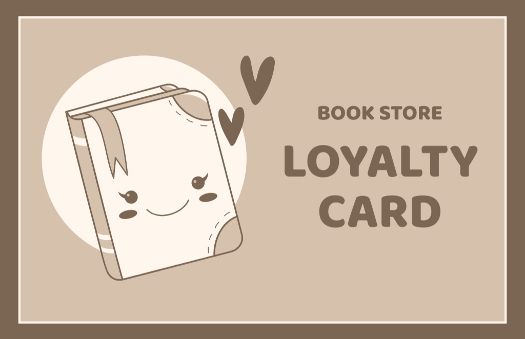 Bookstore Discount with Cute Cartoon Illustration Business Card 85x55mm – шаблон для дизайна
