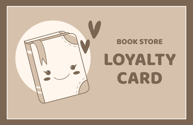 Bookstore Discount with Cute Cartoon Illustration Business Card 85x55mm Πρότυπο σχεδίασης