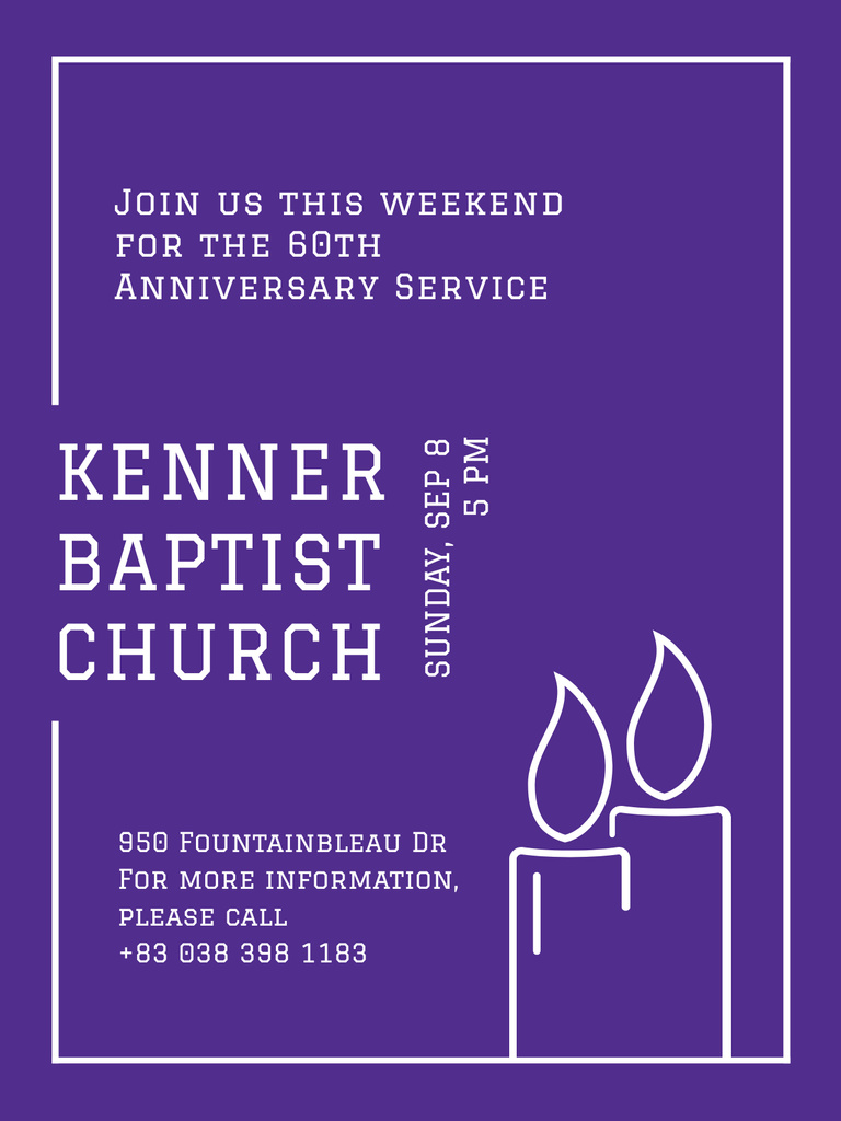 Plantilla de diseño de Church invitation with Candles in frame Poster US 