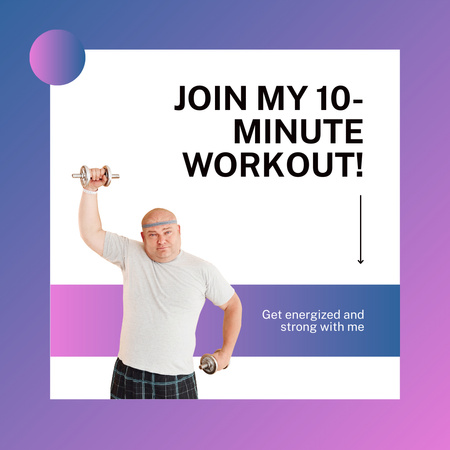 Healthy And Quick Training With Dumbbells Due Social Media Trends Instagram Design Template