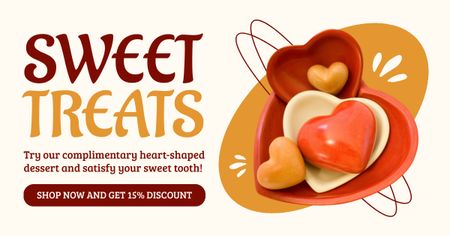Sweet Treats on Valentine's Day Facebook AD Design Template