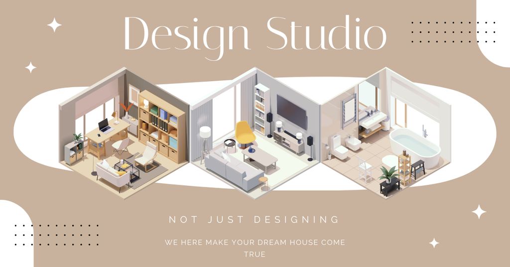 Interior Design Studio Ad Facebook AD Šablona návrhu