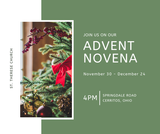 Advent Novena Invitation Facebook tervezősablon