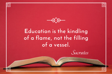 Education Quote with Opened Book Postcard 4x6in Design Template