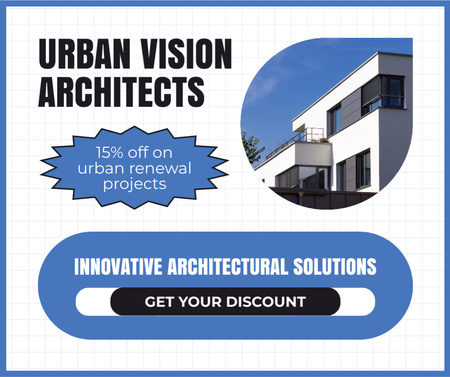 Template di design Servizi architettonici con visione urbana Facebook