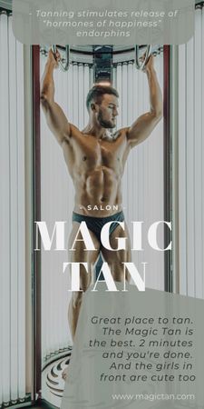 Handsome Man in Tanning Salon Graphic – шаблон для дизайна