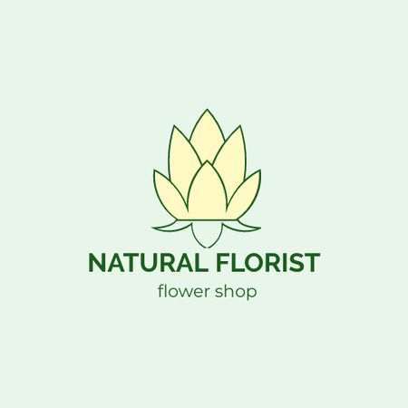 Flower Shop Emblem with Plant Logo tervezősablon