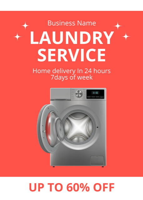 Plantilla de diseño de Offer Discounts for Laundry Services on Red Flayer 