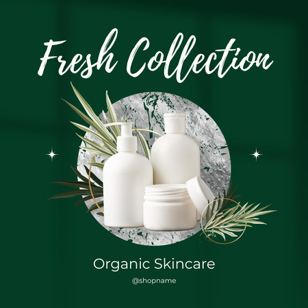 Fresh Collection Organik Cilt Bakımı Sunun Instagram AD Tasarım Şablonu