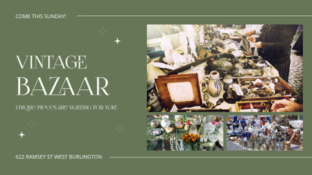 Vintage Bazaar With Dishware And Jewelry Full HD video Design Template