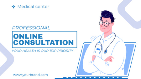 Offer of Online Doctor's Consultation Youtube Thumbnail Design Template