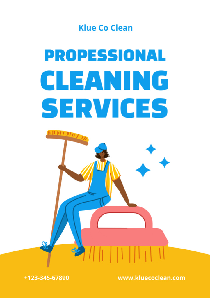 Skilled Cleaning Professionals Offer Flyer A7 Design Template