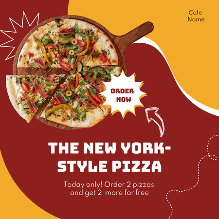 Platilla de diseño Appetizing Pizza on Wooden Board Instagram