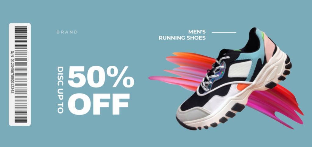 Excellent Running Shoes Sale Offer In Blue Coupon Din Large Πρότυπο σχεδίασης