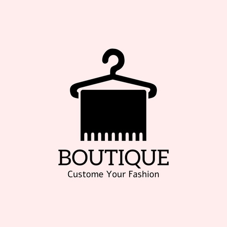 Fashion Boutique Advertisement with Hanger Logo 1080x1080pxデザインテンプレート