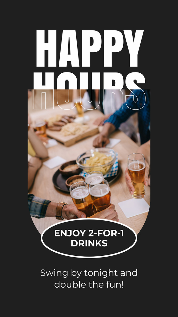 Beer Happy Hour Announcement at Pub Instagram Story Πρότυπο σχεδίασης
