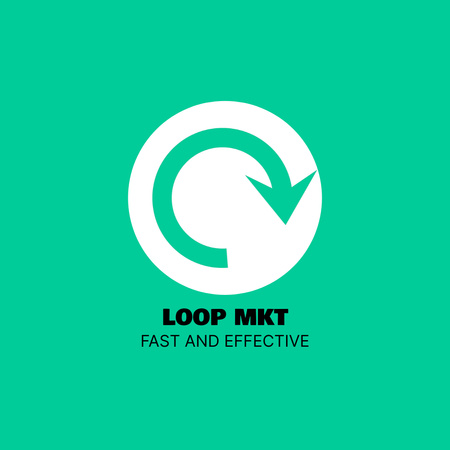 Modèle de visuel Agence de marketing de l'emblème vert avec flèche - Animated Logo