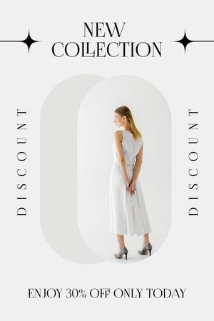 Template di design Fashion Ad with Woman in White Tumblr