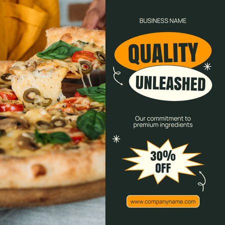 Offer of Pizza in Casual Restaurant with Discount Instagram AD Design Template
