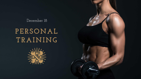 Personal Training Offer with Athlete Woman FB event cover Design Template