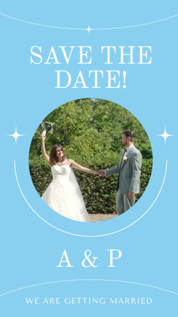 Plantilla de diseño de Wedding Announcement With Bride And Groom Holding Hands Instagram Video Story 