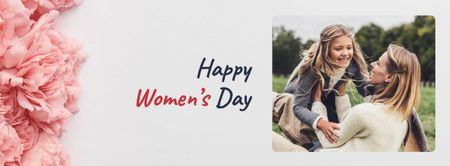 Women's Day Greeting with Mother holding Daughter Facebook cover Design Template
