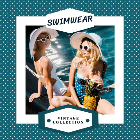 Modèle de visuel Vintage Swimwear Collection for Women - Instagram AD