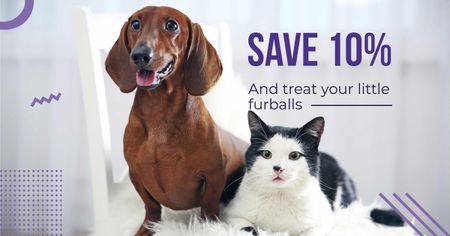 Pet Treatment Discount Offer Facebook AD Design Template